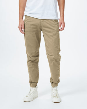 Beige Men's Organic Cotton Twill Joggers