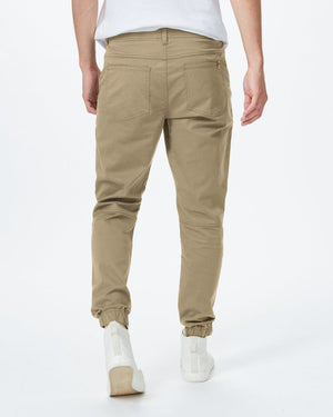 Beige Men's Organic Cotton Twill Joggers
