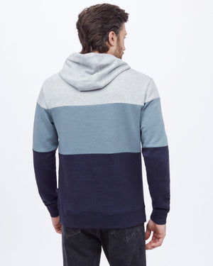 Blue Men's Stripe Pullover Hoodie