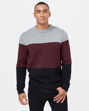 Red,Gray Men's Organic Cotton Striped Jumper