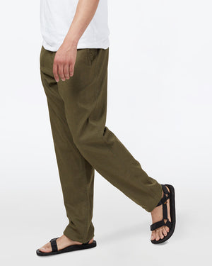 Green Men's Hemp Mid-Rise Trousers