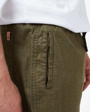 Green Men's Hemp Mid-Rise Trousers