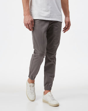 Gray Men's Twill Joggers