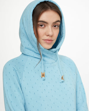 Blue Organic Cotton Pullover Hoodie