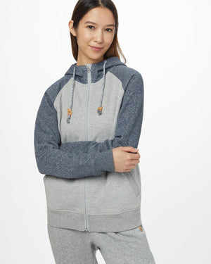 Blue Organic Cotton Zip-Up Hoodie