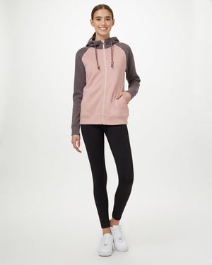 Gray,Pink Organic Cotton Zip-Up Hoodie