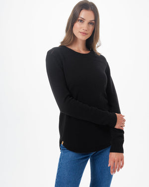 Black Women's Wool Knit Jumper