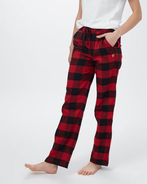 Black,Red Women's Plaid Pajama Pants