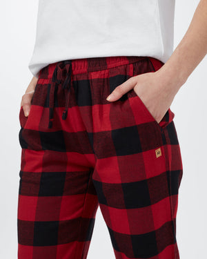 Black,Red Women's Plaid Pajama Pants