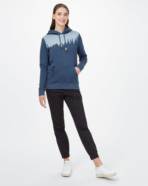 Blue Women's Graphic Pullover Hoodie