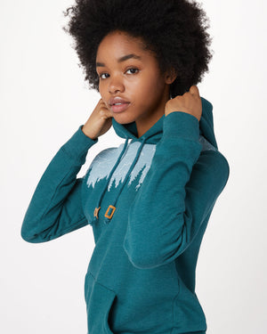 Blue,Green Tree Graphic Pullover Hoodie