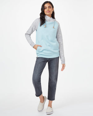 Blue,Gray Organic Cotton Pullover Hoodie