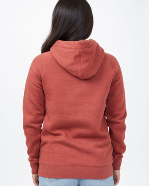 Red,Gray Organic Cotton Pullover Hoodie