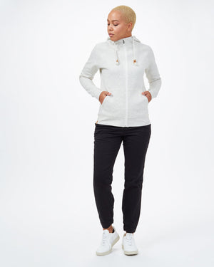 White Organic Cotton Zip-Up Hoodie