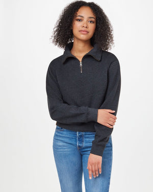 Black Women's Quarter Zip Sweatshirt