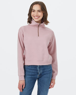 Pink Women's Quarter Zip Sweatshirt