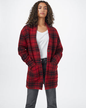 Red Women's Organic Cotton Cardigan