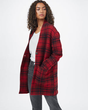 Red Women's Organic Cotton Cardigan