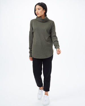 Green Women's Waffle Knit Sweater