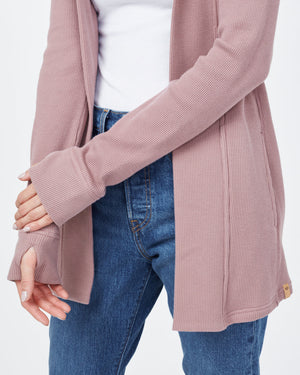 Purple Women's Longsleeve Hooded Cardigan