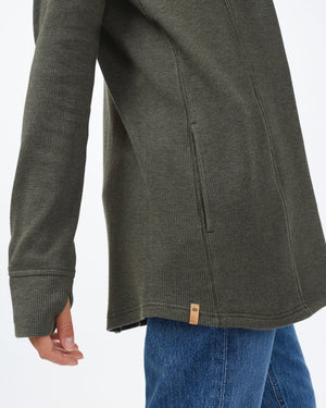 Green Women's Longsleeve Hooded Cardigan