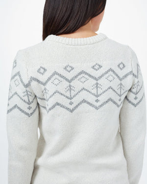 White Women's Graphic Knit Wool Jumper