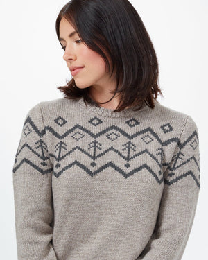 Beige Women's Graphic Knit Wool Jumper