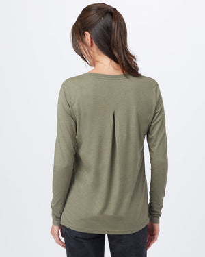 Green Women's Recycled V-Neck Long Sleeve Top