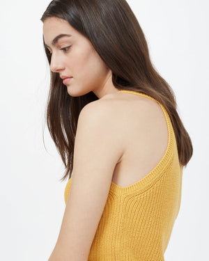 Yellow Women's Knit Halter Neck Top