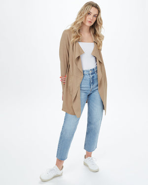 Beige Women's Lightweight Mid Length Coat