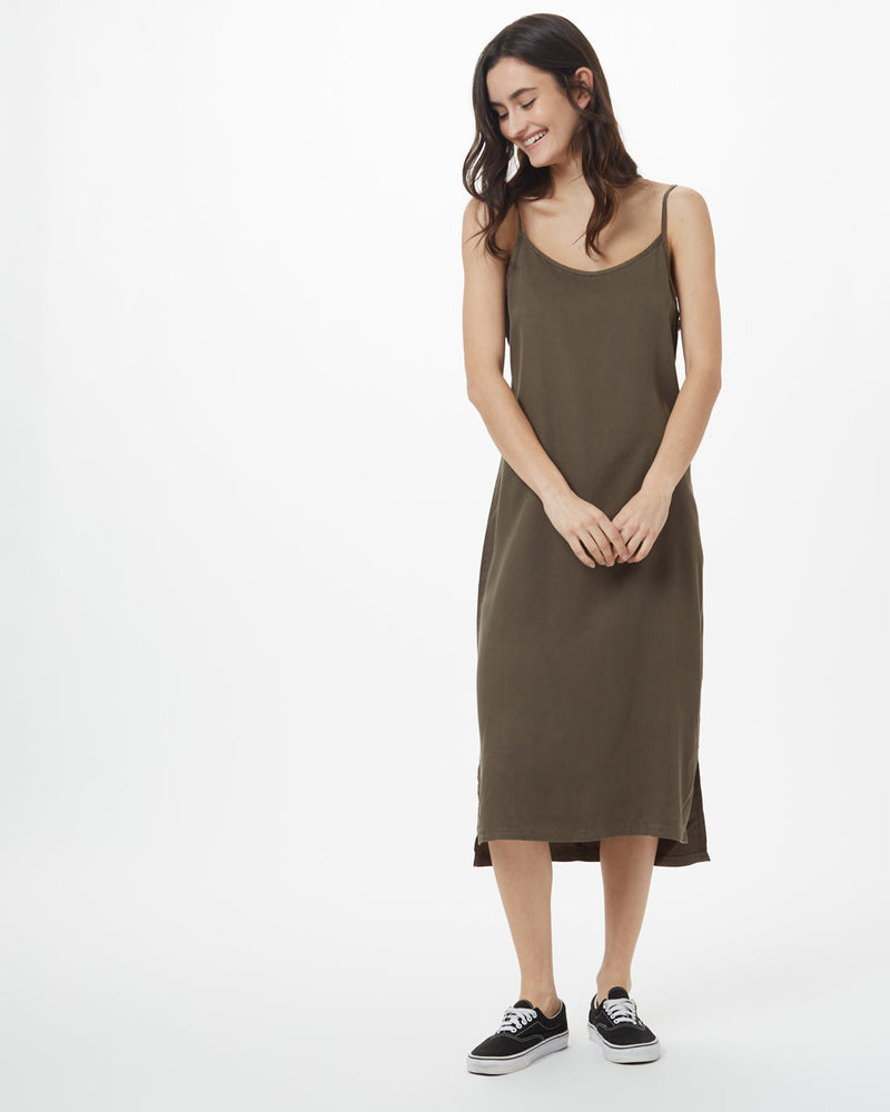 Green Women's Tank Slit Dress