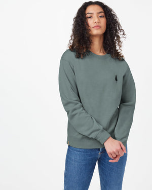 Green Women's Embroidered Crew Neck