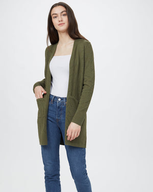 Green Women's Organic Knit Cardigan