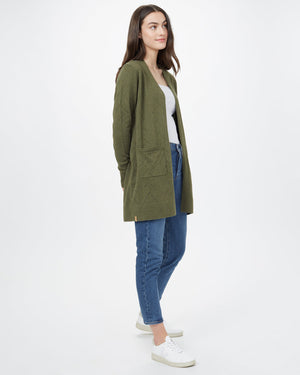 Green Women's Organic Knit Cardigan