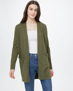 Green Women's Organic Knit Cardigan