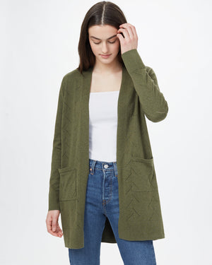 Green Women's Organic Knit Cardigan