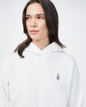 White Organic Fleece Pullover Hoodie