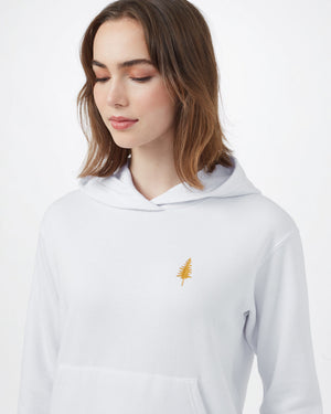 White,Yellow Organic Fleece Pullover Hoodie