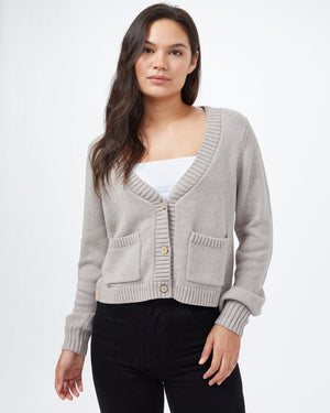 Brown Women's Knit Button Cardigan Sweater