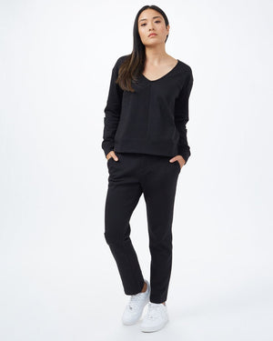 Black Women's Knit Casual Trousers