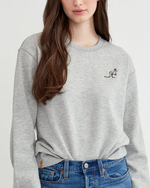 Gray Women's Animal Embroidered Sweatshirt