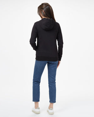 Black Women's Organic Cotton Hooded Zip-Up