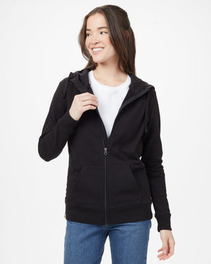 Black Women's Organic Cotton Hooded Zip-Up