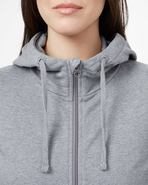 Gray Women's Organic Cotton Hooded Zip-Up