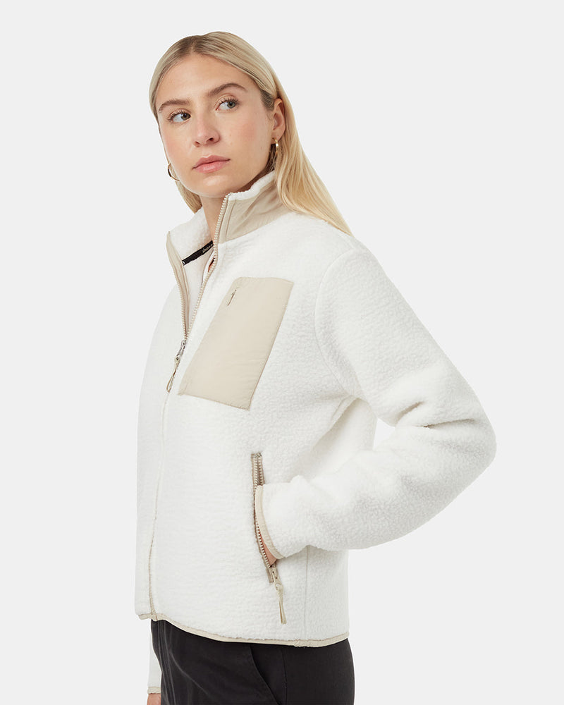 White-Oatmeal-Women_s-Fleece-Sherpa-Zip-Up