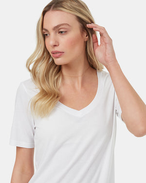 White-V-Neck-Short-Sleeve-T-Shirt