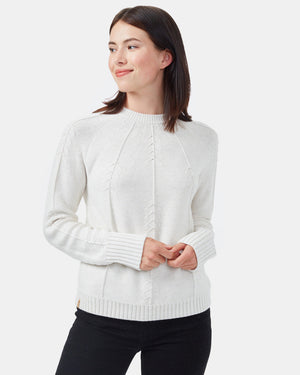 White Women's Knit Wool Ribbed Jumper