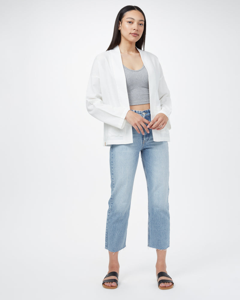 White Women's Organic Cotton Woven Cardigan