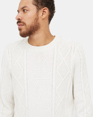 White Men's Organic Cotton Knit Jumper