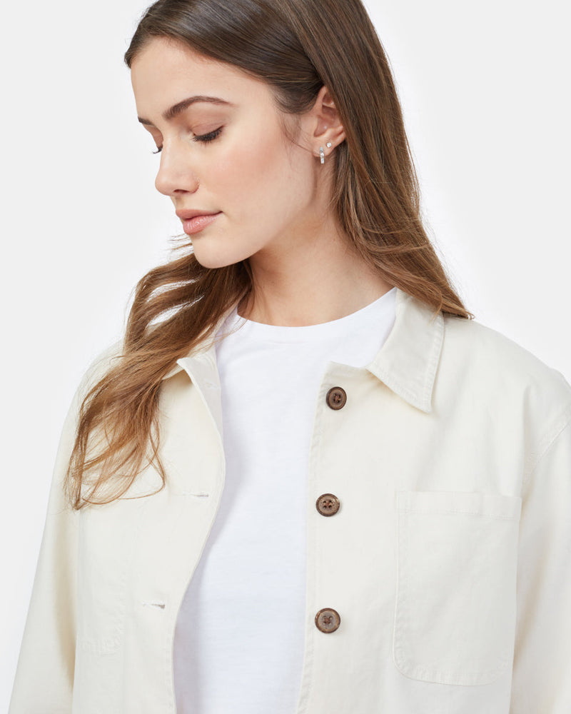 White Women's Canvas Utility Jacket